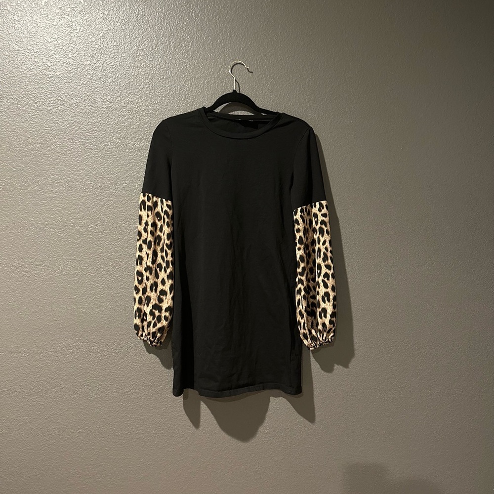 XS Black and Leopard print dress, SHEIN, 100% Cotton